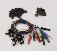 New Longer 5mm Spike EEG Disposable/Reusable Electrodes/Leads Package with 1.5 DIN Plug Assorted Colors Package, Choose Quantity & Length (FRI-2150)