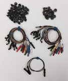 New Longer 5mm Spike EEG Disposable/Reusable Electrodes/Leads Package with 1.5 DIN Plug Assorted Colors Package, Choose Quantity & Length (FRI-2150)