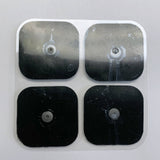 2in x 2in TENS replacement pads with larger snap connectors (4 pads)