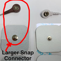 2in x 2in TENS replacement pads with larger snap connectors (4 pads)