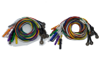EEG Premium Solid Silver Cup AgCl Electrodes Package with 1.5 DIN Plug and Assorted Lead Colors, Choose Quantity & Length