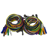 EEG Premium Solid Silver Cup AgCl Electrodes Package with 1.5 DIN Plug and Assorted Lead Colors, Choose Quantity & Length