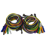 EEG Premium Solid Silver Cup AgCl Electrodes Package with 1.5 DIN Plug and Assorted Lead Colors, Choose Quantity & Length